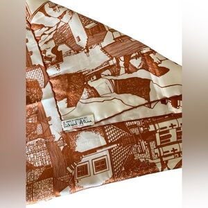 Richard Allan Silk Scarf England Cityscape Cathedral Robert The Bruce Vintage